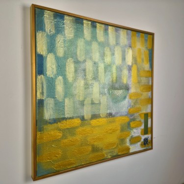 Tišina u zlatu, Slika Modern Art Studio Modro i Zeleno