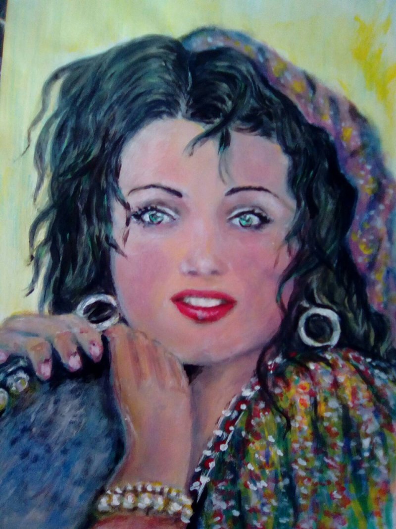 a gipsy woman, Painting Marina Zivkovic