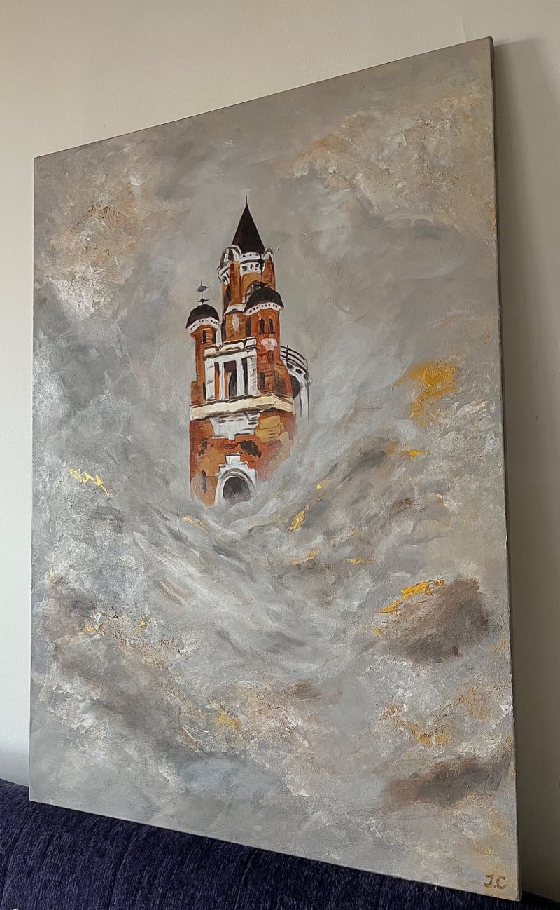 Tower abstract, Painting Studen Art
