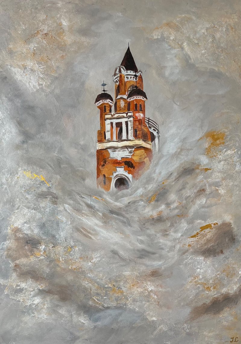 Tower abstract, Painting Studen Art