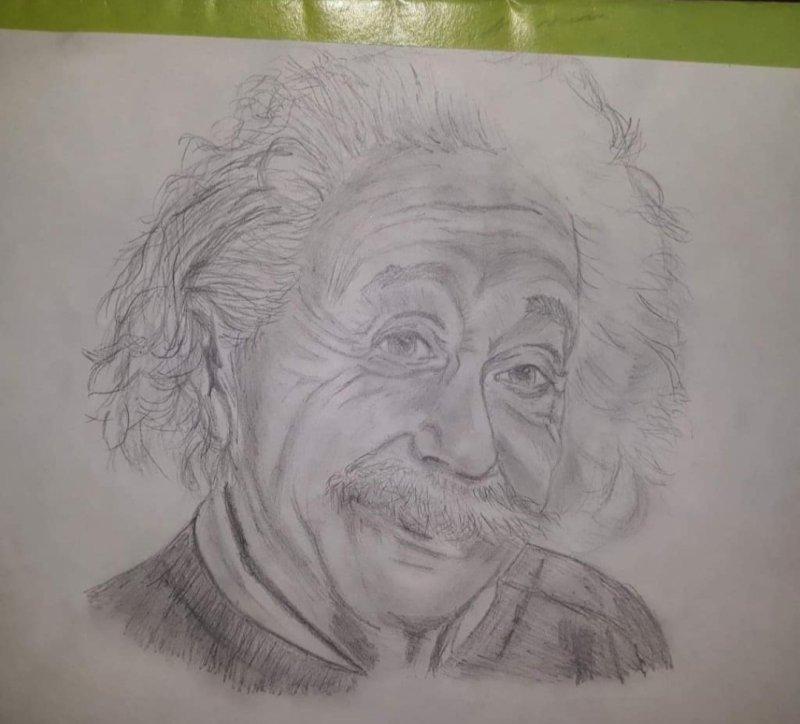 Portret Alberta Ajnstajna, Crtež Tamara Kaličanin