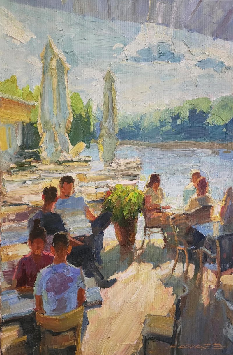 Cafe Afloat, Painting Mihail Vachaev