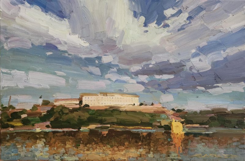 Clouds over the Petrovaradin Fortress, Painting Mihail Vachaev