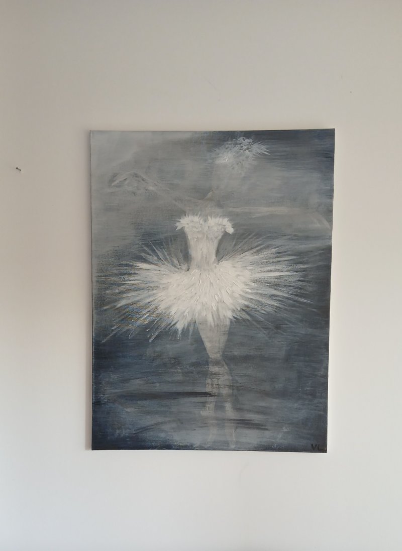 The white swan, Painting Vesna  Lekic