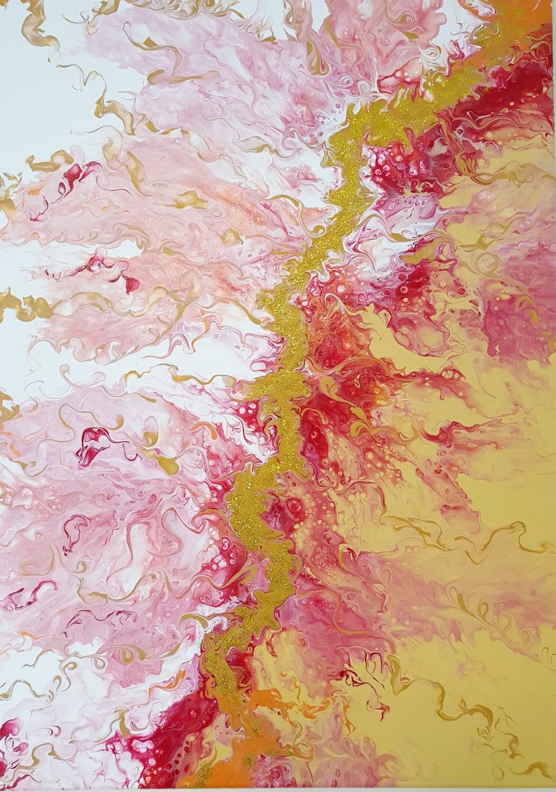 Abstrakt Acryl Pouring, Slika Melinda  Balaša