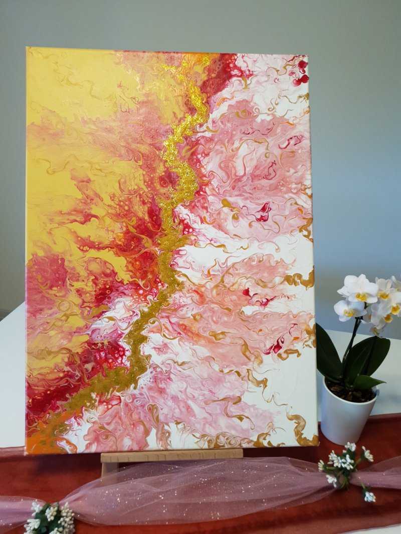 Abstrakt Acryl Pouring, Slika Melinda  Balaša