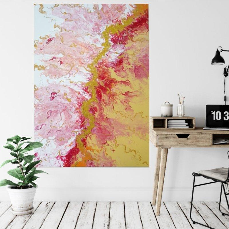 Abstrakt Acryl Pouring, Slika Melinda  Balaša