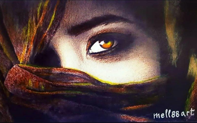Hidden look, Painting Melinda Zaric