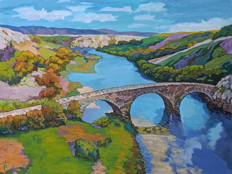 Old Stone Bridge, Painting Rade Grahovac