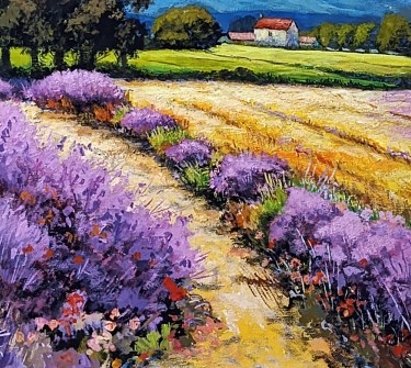 Lavender field, Painting Rade Grahovac