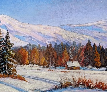 Mountain village, Painting Rade Grahovac
