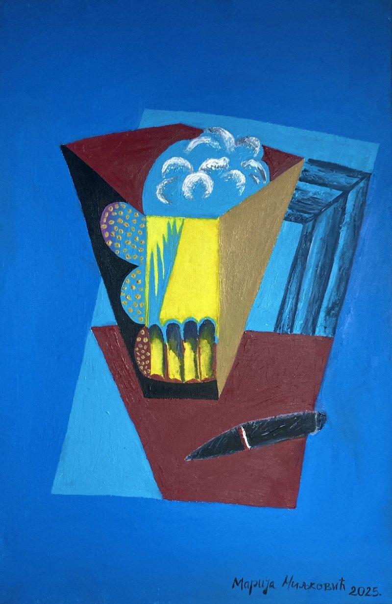 Le Bock - Beer Glass, Painting Marija Miljković