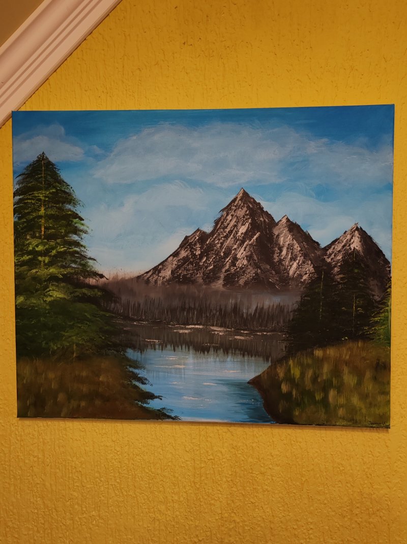 Peace in the mountains, Painting Jovana Usljebrka