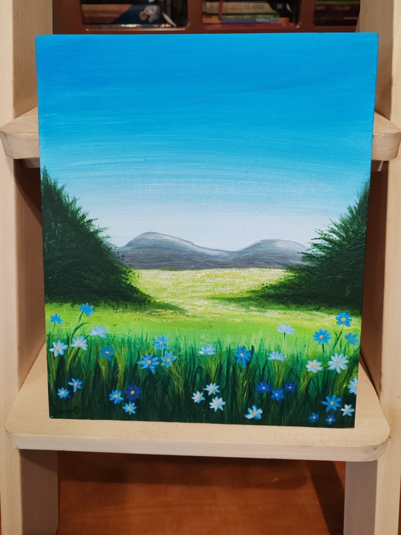 Spring meadow, Painting Jovana Usljebrka