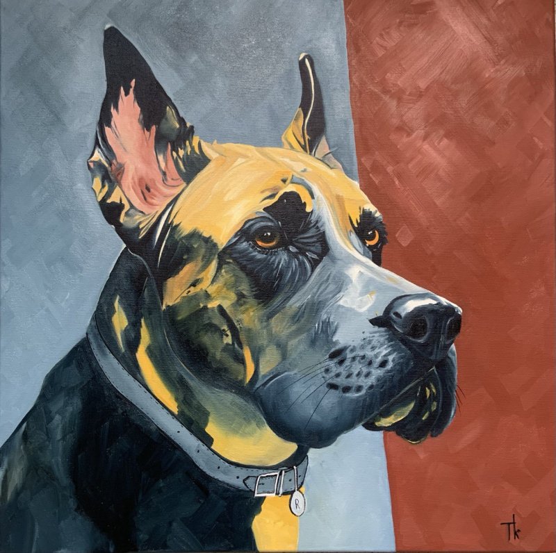 Dog, Painting Olga Tkachova