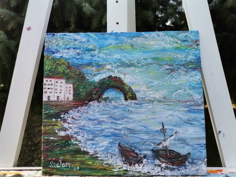 Stormy Morning in the Bay, Painting Stefan Stojsic