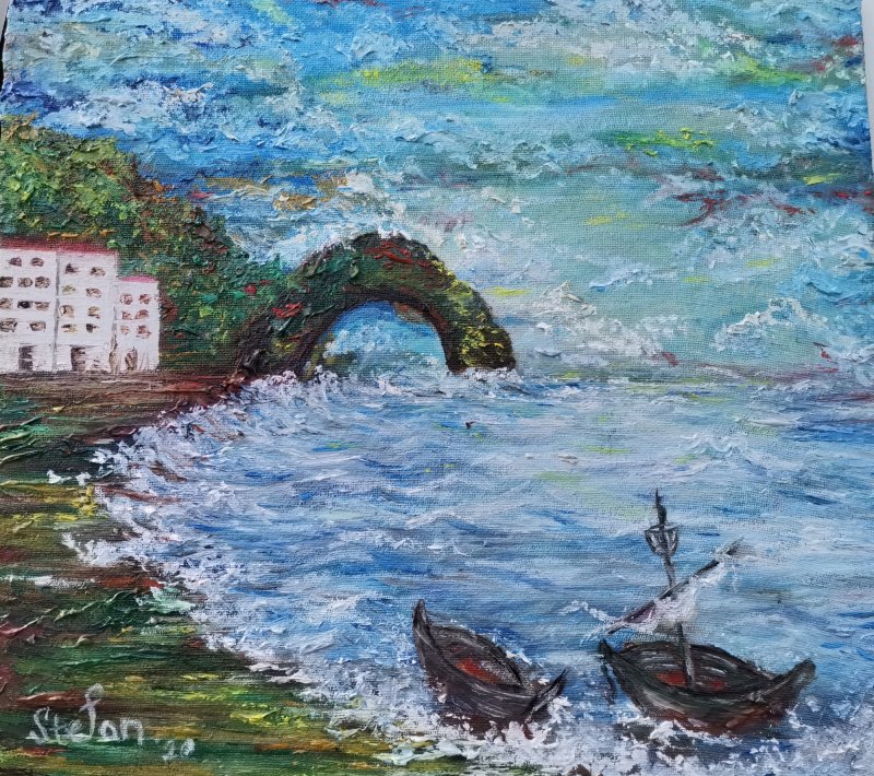 Stormy Morning in the Bay, Painting Stefan Stojsic