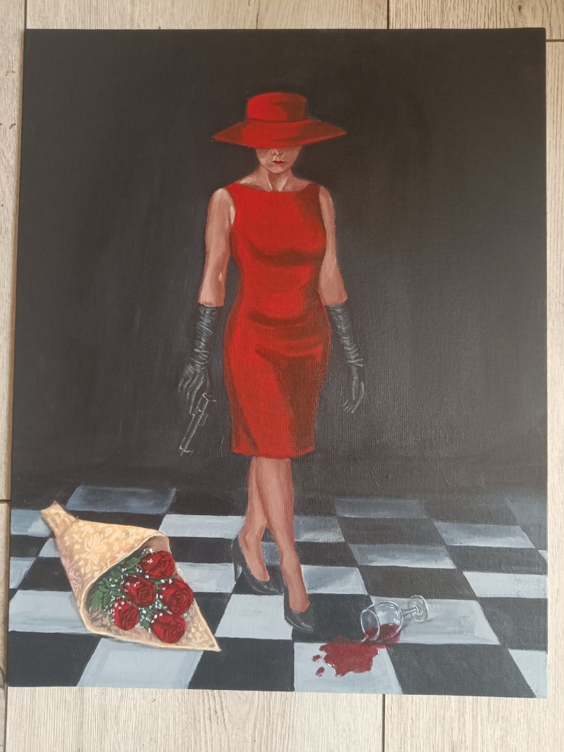 The lady in red