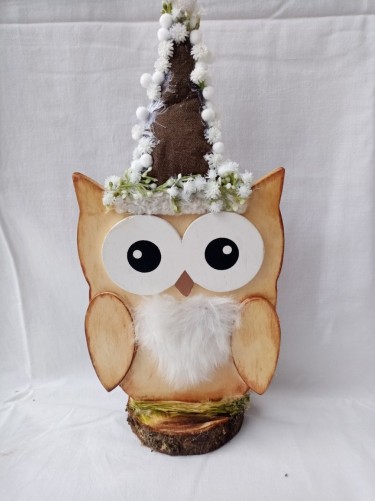 Wooden owl, handmade