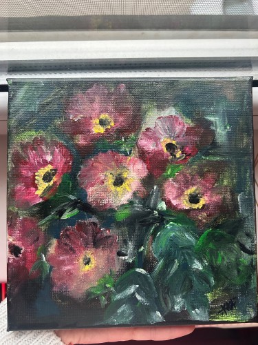 Midnight flowers, Painting Katarina Brence