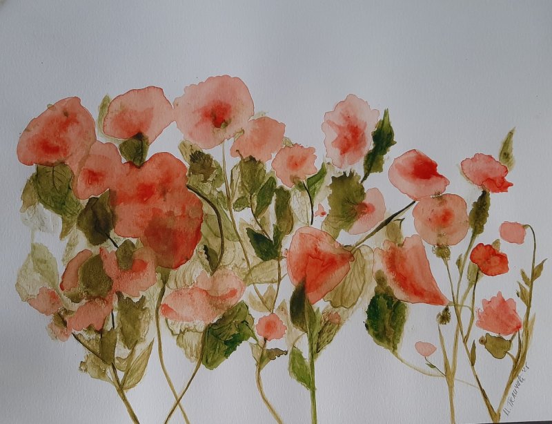 Dancing flowers, Painting Irena  Pelicic