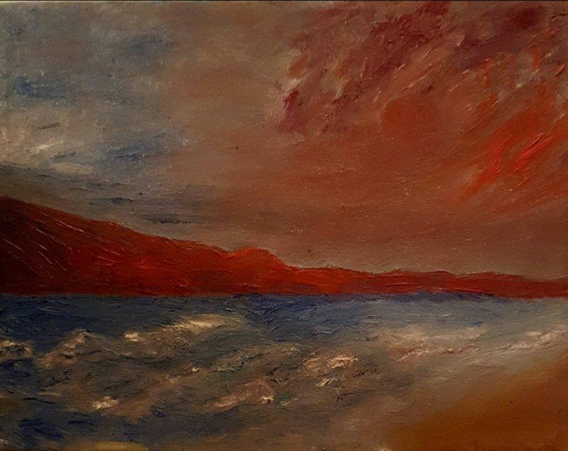 Rough sea, Painting Irena  Pelicic