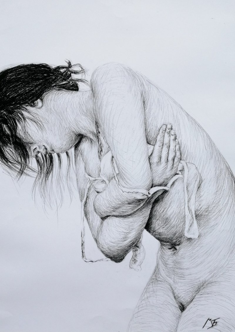 Nude figure drawing 1, Drawing Bojan Malešević