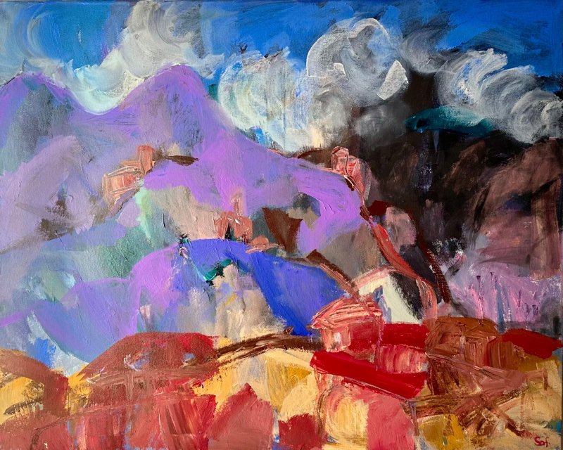 Montenegro Clouds and mountains, Painting Sofia Bondar