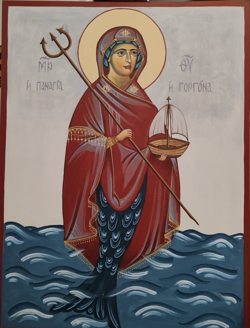 The Virgin of the mermaids, Painting Ljiljana  Petrović