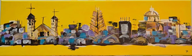 Cityscape, Painting Pavlica Papović