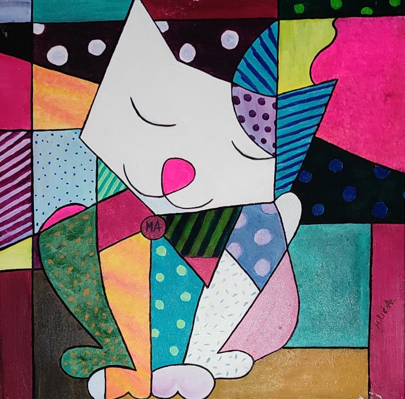 Cat, Painting Aleksandra Mitić