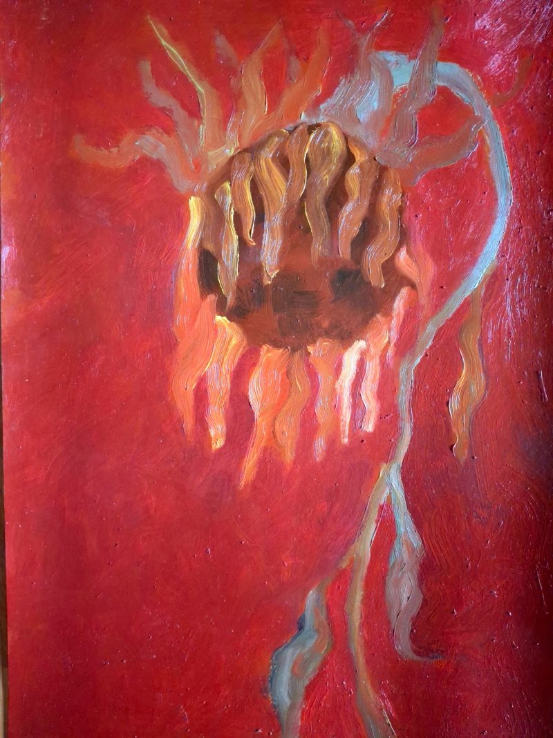 Wilted sunflower, Painting Dimitrije  Paštar