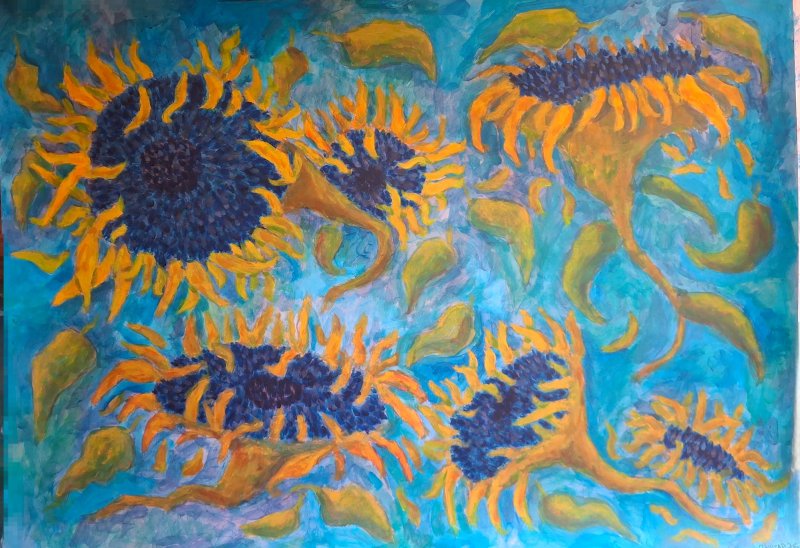 Sunflowers, Painting Dimitrije  Paštar
