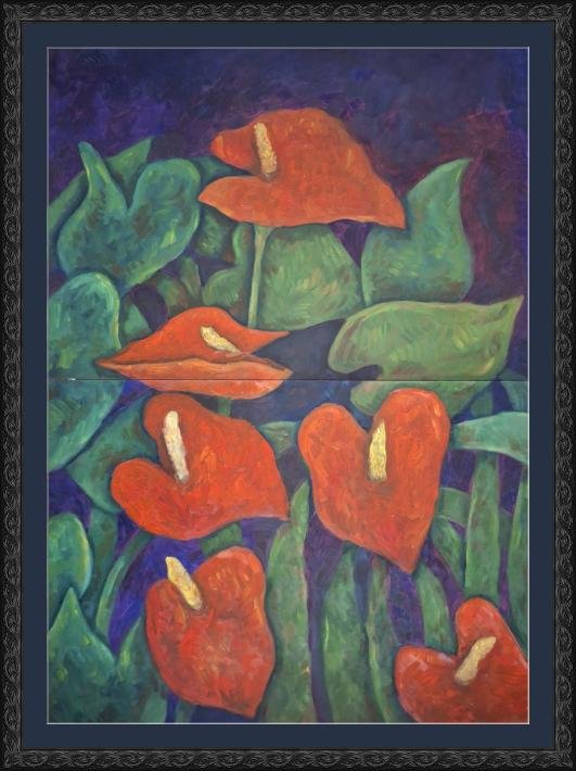 Flamingo flower, Painting Dimitrije  Paštar