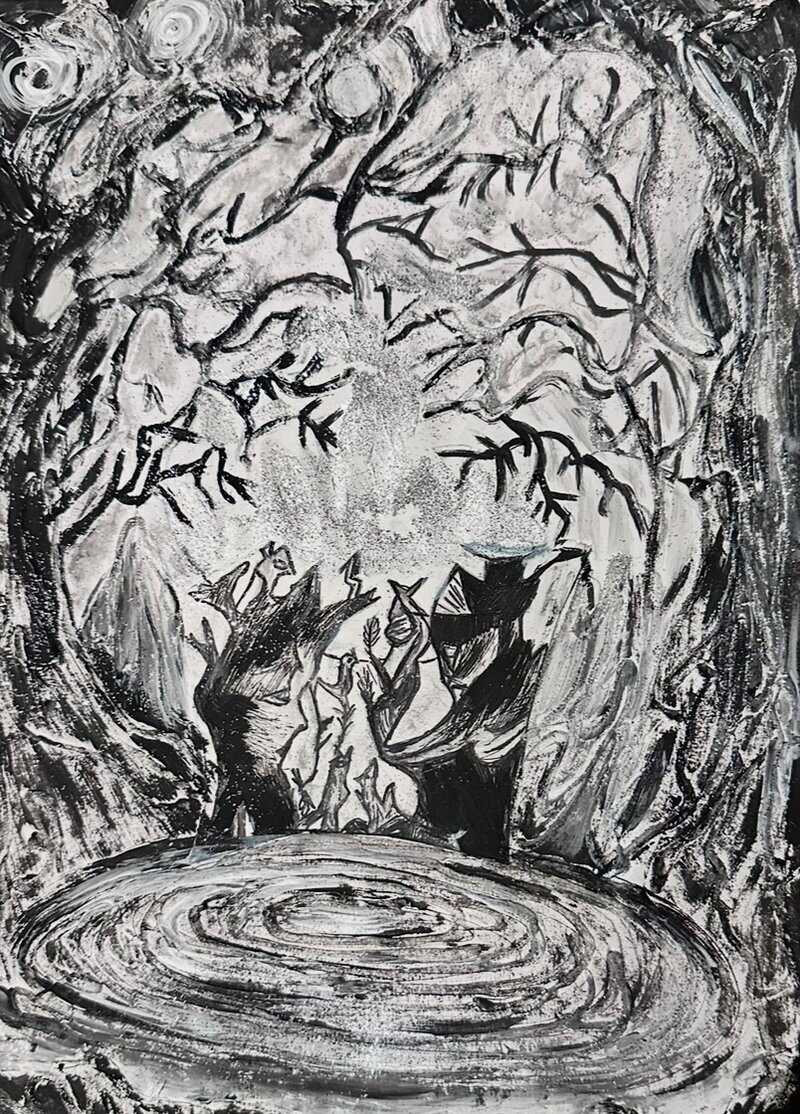 AFFINITY - 7th International Exhibition BLACK AND WHITE WORLD, Painting Marija Jerković - MJ Art