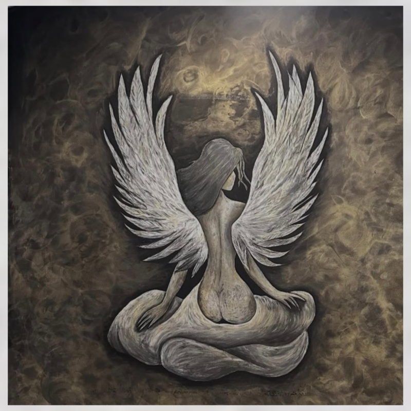 ANGEL BETWEEN WORLDS, Painting Marija Jerković - MJ Art