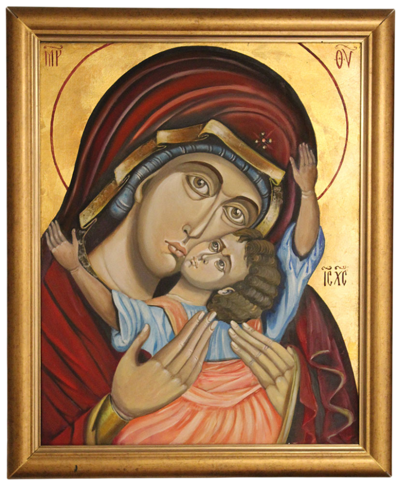 Icon of the Most Holy Mother of God – Russian Style, Oil on Canvas