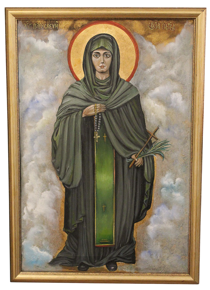 Icon of Saint Paraskevi – Byzantine Style, Oil on Canvas, Painting Mirjana Zivković