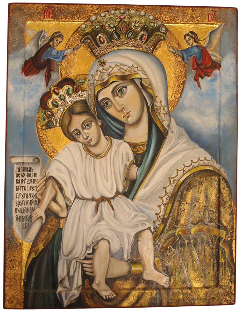 Icon of the Most Holy Mother of God – Russian Style, Oil and Pigments on Wood