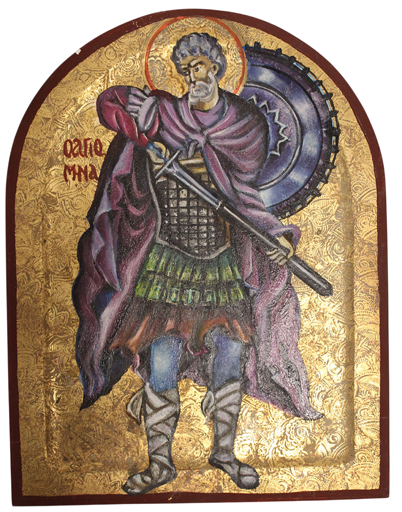 Saint Mina The Miracle Worker and Swift Helper in Times of Trouble, Painting Mirjana Zivković