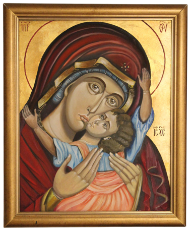 Icon of the Most Holy Mother of God – Russian Style, Oil on Canvas