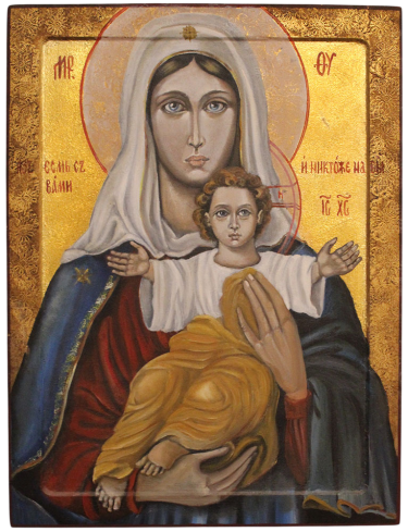 Icon of the Most Holy Theotokos – Russian Style, Oil on Wood