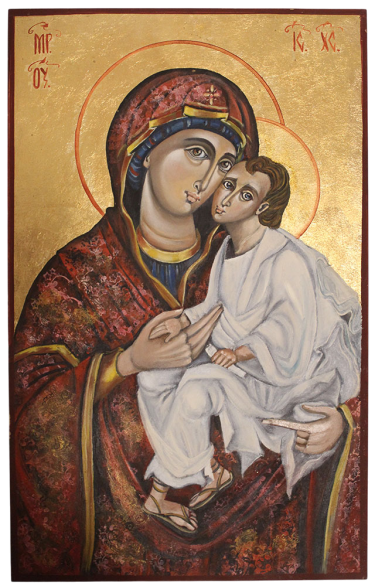 Icon of the Mother of God with Christ – Russian Style on Wood