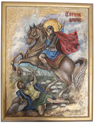 Icon of Saint Demetrius of Thessaloniki Mitrovdan – Handmade