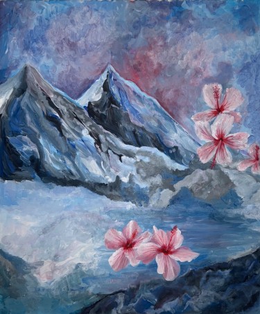 Snowy hibiscus, Painting Sofiia  Tkachenko