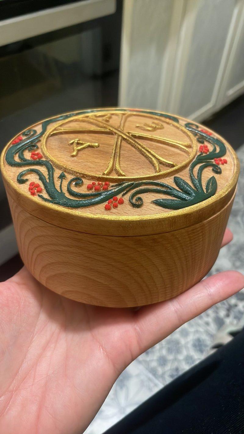 Christogram decorative box, Handicraft Marijana Djukic