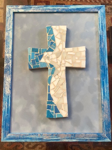 Mosaic cross dove, Handicraft Marijana Djukic