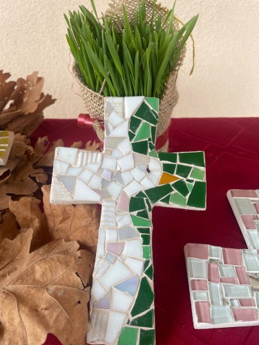 Mosaic cross dove, Handicraft Marijana Djukic