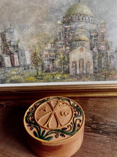 Ukrasna kutija Hristov monogram, Rukotvorina Marijana Djukic