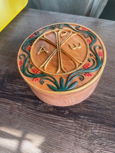 Christogram decorative box, Handicraft Marijana Djukic